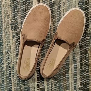 Keds tan slip ons. Like new